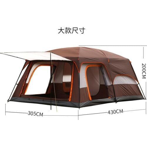 Big Camping tent 8-10 people 3 rooms Anti-rainstorm Family Travel Tent Can be used as Awning Special offer NO inner tent and mat