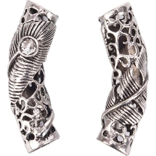 Dreadlock Beads Hole Braid Cuffs Clip Beads Unadjustable Hair Rings DIY For Dreadlocks Jewelry Making