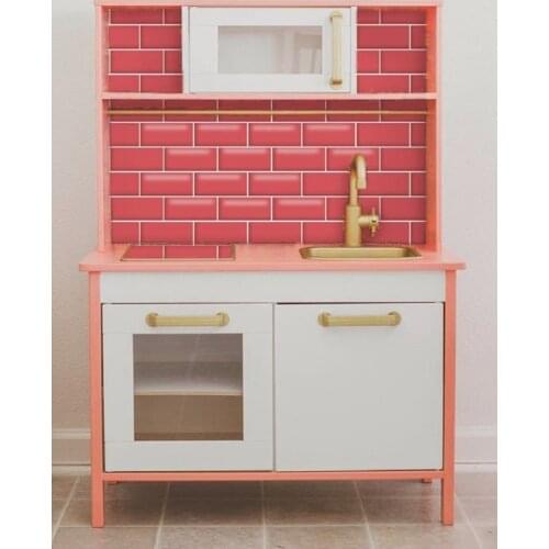 Funlife® Dusty Rose Tile Stickers Waterproof Self-Adhesive Easy to Clean Wall Stickers Kitchen Bathroom Home Decor 3D Stickers