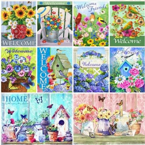 Bird Diamond Painting Full Square/Round Welcome Cross Stitch Diamond Embroidery Flowers Sale Bead Picture Kits Home Decoration