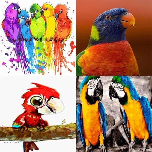 DIY Hand Painted Oil Painting Paint By Number For Adults Children Parrot Picture Colouring Unique Gift Home Decor Christmas Gift
