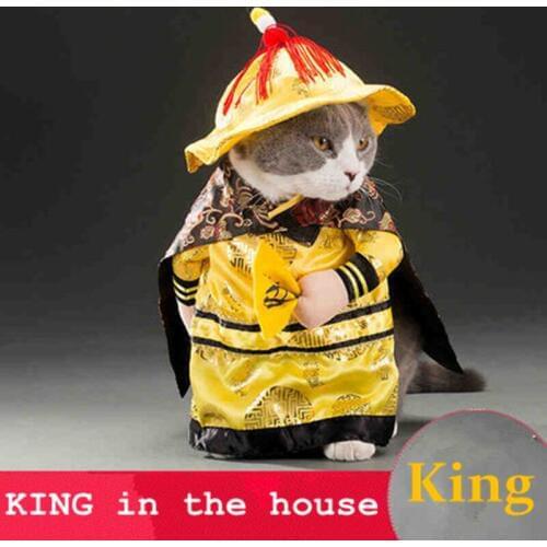 Hot sale Cats outfit small Dog Puppy Cat Pet Costume Clothes Golden King Empire Cosplay Costumes Suit clothes Cat Dog supplies