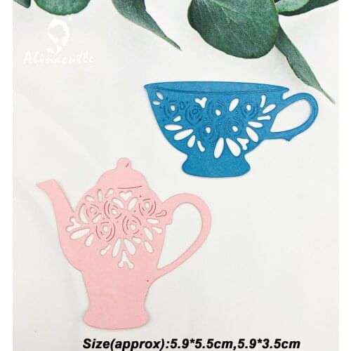 Metal Cut Dies 2pc Tea Cup DIY Scrapbooking Paper Craft Handmade Card Album Punch Art Cutter Aliancutle Cutting Dies