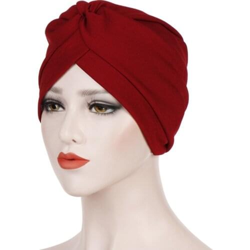 Muslim Women Cotton Cross Ruffle Turban Hat Chemotherapy Chemo Skull Beanies Headwear For Cancer Hair Loss Accessories
