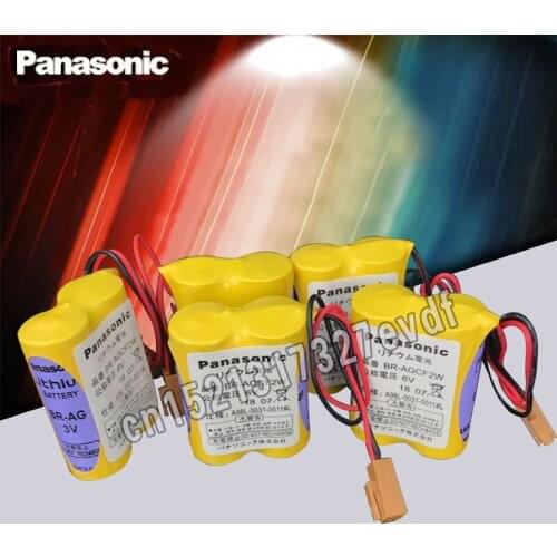 Panasonic Original 5pcs/lot BR-AGCF2W Lithium 6V 2200mAh PLC battery batteries with brown plugs connectors