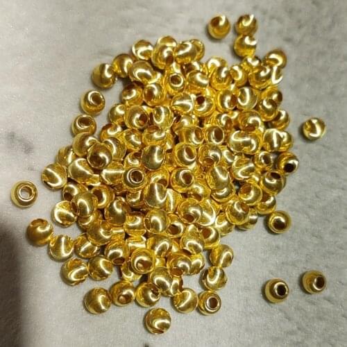 Genunie Au750 18k Gold Cateyes Bead DIY Acessories Bracelet Necklace Anklet Earrings Fine Fewelry Findings high polished Charm