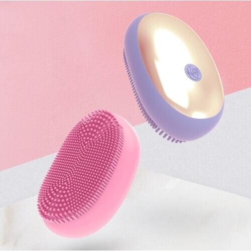 Facial Cleansing Brush Face Cleansing Brush Electric Facial Massager Silicone Brush Cleaner Sonic Vibration Deep Pore Cleaning