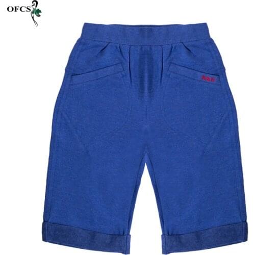 Fashion New Summer Children Shorts Cotton For Boys Short Toddler Kids Beach Blue Short Casual Sports Elastic Waist Pants 4-12Old