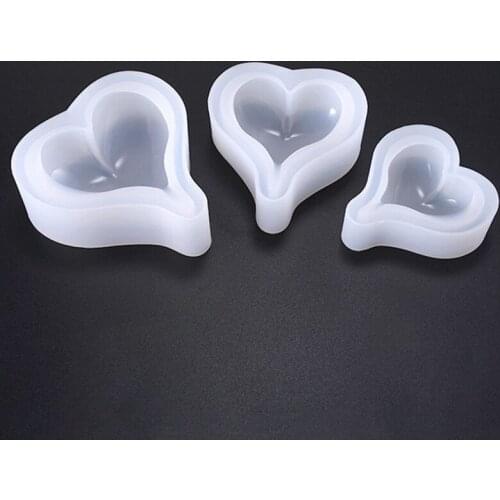 3D Heart Shape Silicone Mold Casting For Resin Jewelry Making Epoxy UV Jewelry Tools Silicone Moulds For DIY Keychain Pendants