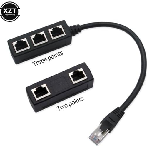 Splitter 3-in-1 Network Cable Connector Three-way RJ45 LAN Ethernet Adapter for Computer 1 Male to 2/3 Female Extender Cable