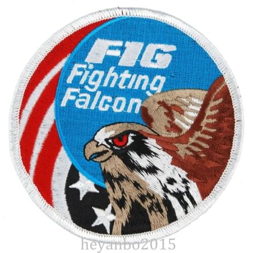US United States USAF F-16 Fighting Falcon Swirl Embroidered Military jacket Patch Blue Military Store