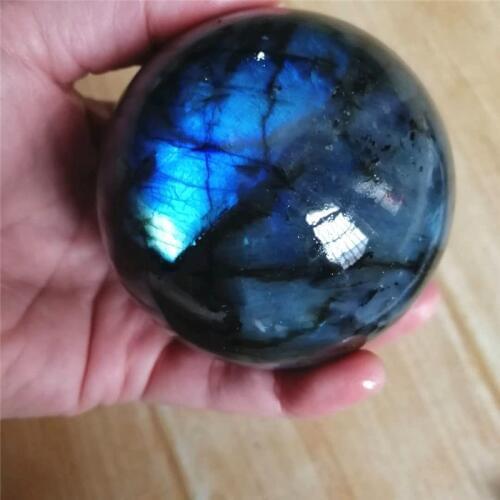 Flashing Natural Labradorite Crystal Ball Energy Stone Gemstone Great for Meditation Home Decoration Chakra Reiki Stone