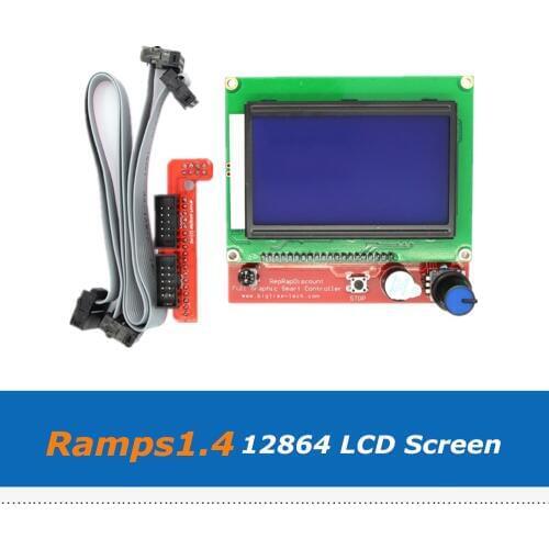 Reprap 3D Printer Parts Smart Controller 12864 LCD Screen Display Panel With Adapter For Ramps1.4 Board
