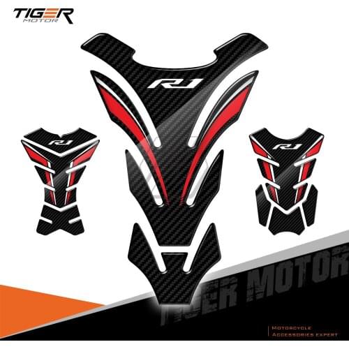 For Yamaha YZF-R1 R1 R1M Street Bike 3D Carbon-look Motorcycle Tank Pad Protector Sticker