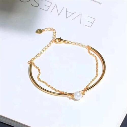 DIY pearl accessories 925 silver pearl jade bracelet empty hold fashion bracelet holder