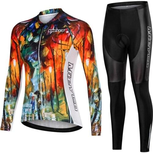 Mieyco Women Long Cycling Jersey Roupa Ciclismo Feminina High Quality Customized MTB Bike Wear Bicycle Clothes 5D Gel Pad Pants