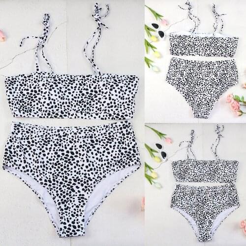 Womens Swimwear Sexy Plus Size Cows Printing Split Sling Swimsuit traje de baño mujer 2021 Bandage Shoulder strap fashion F4