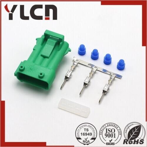 1 Sets Kits Green Four Pins/way Waterproof Female Connector Plug And Sealing Plug