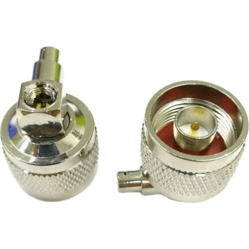 1PC N male plug RA RF Coax Connector right angle 90-degree Solder for RG405.086" Nickelplated NEW wholesale NEW