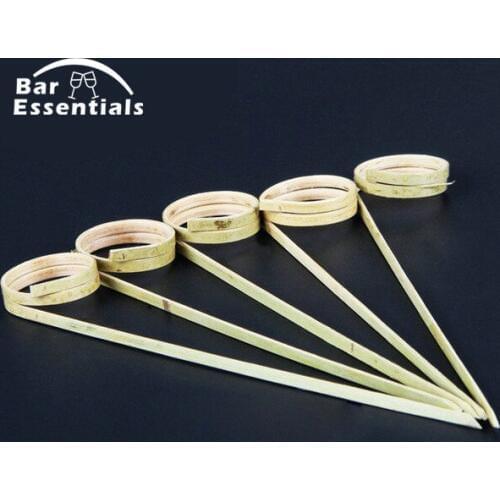 100PCS/Lot Bamboo Cocktail Decoration Fruit Pick Sign Marker Ring Wedding Party Bar Tool