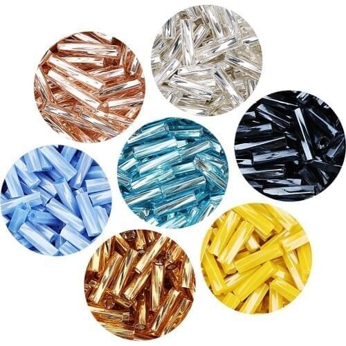 1000pcs/lot Delica Miyuki Czech Cylindrical Glass Bugle Beads European Seed Long Tube Loose Beads for Jewelry Making