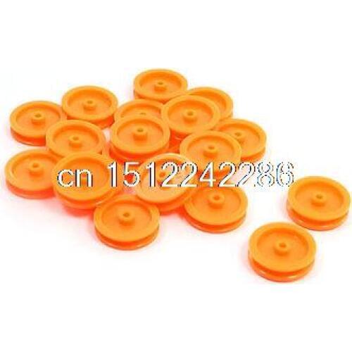 20Pcs Orange Plastic DIY Belt Drive Gear Pulley for RC Toy Car Airplane