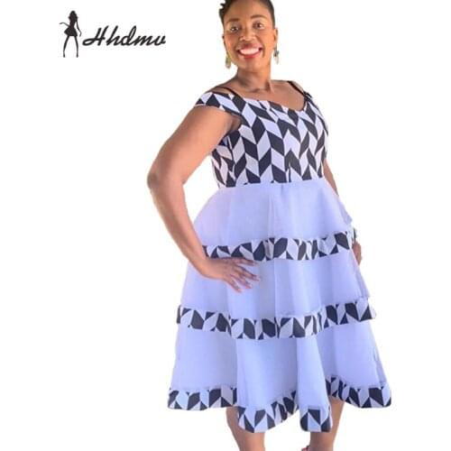 2020 New Plus Size Young Plaid Patchwork Sexy Holiday Fashion Round Neck Tank Sleeve High Waist Women Ball Gown Maxi Dress