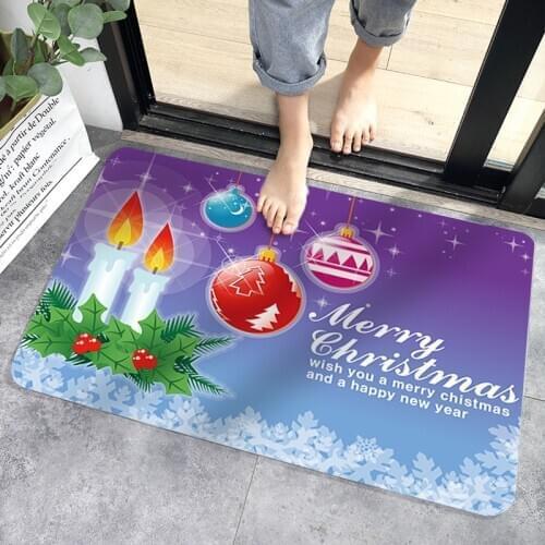 2020 Christmas Mat Outdoor Carpet Doormat Santa Ornament Christmas Decoration for Home Xmas Navidad Deco Noel New Year Gift 2021