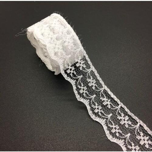 3/4" 20mm Wide (10yards/lot)White Handicrafts Embroidered Net Lace Trim Ribbon DIY Wedding/Birthday/Christmas Decorations