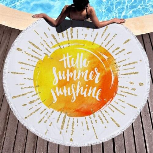 Pineapple Watermelon Fruit Summer Beach Towel Fashion Funny Print Microfiber Swimming Bath Towels For Adult Big Round 150cm