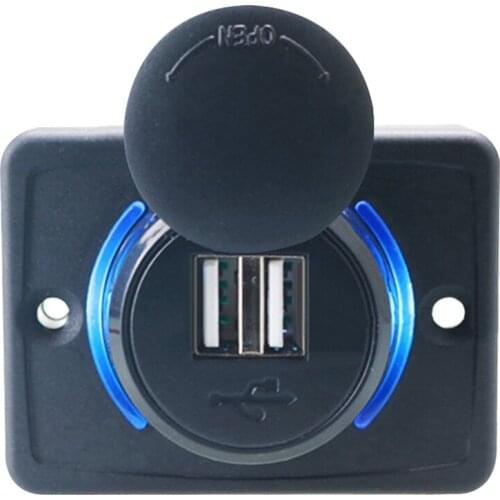 DIY 12V 3.1A Motorcycle Car Charger Power Socket 2 USB Charger Adapter Panel For Car Boat Bus Motorcycle Chair