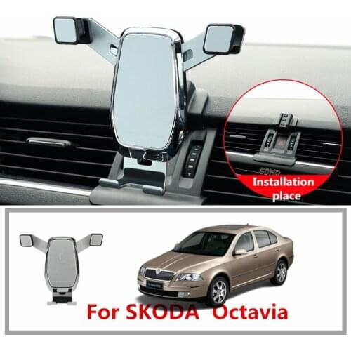 Car Gravity Phone Holder For SKODA Octavia 2016 2017 2018 2019 2020 Mobile Phone Support Mount Accessories