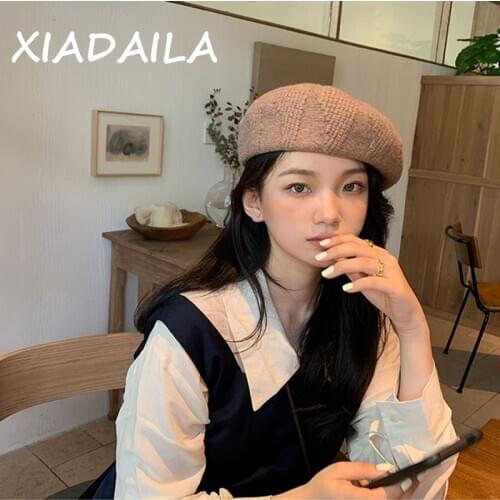 Autumn Winter Hat 100% Pure Wool Berets French Artist Beret Women Painter hat Vintage Girls Berets Female Warm Walking Cap