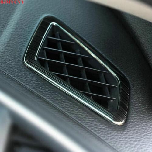 BJMYCYY 2PCS/SET Stainless steel decorative frame for air outlet of automobile dashboard For Honda Civic 10th 2016-2019