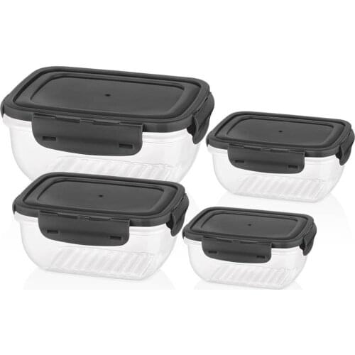 Colorful Cover Rectangle Sak Container 4'Lü Storage Box convenient plastic container kitchen container