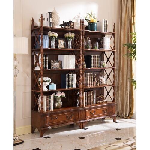 American styles wood library bookcase furniture bookcase Книжный шкаф для деревянной библиотеки GH65