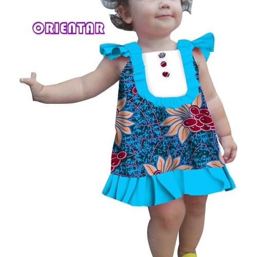 Kids Girls African Dress Summer Sleeveless Short Dashiki Dresses Princess Children Ankara African Clothes Daily Holiday WYT662