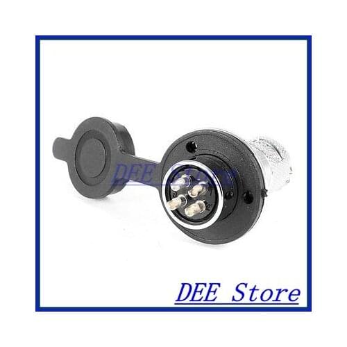 Flange Mounting GX20-4 4Pin Male 20mm Aviation Plug Connector w Plastic Cover