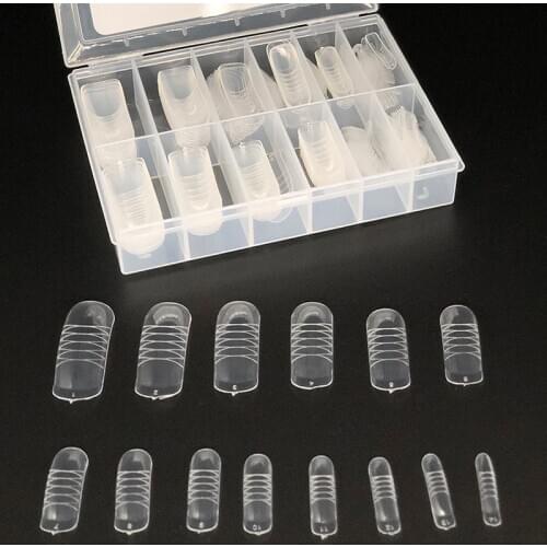 Quick Building Mold Tips Stencil Scale Molds Nail Dual Forms Finger Extension Nail Art UV Gel Builder Jelly 140pcs/box Easy DIY