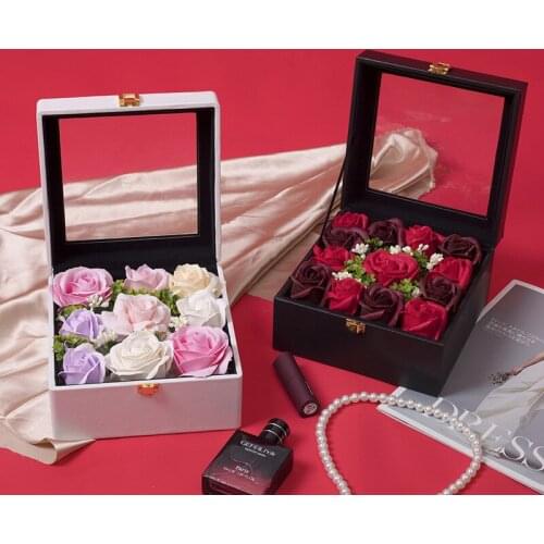 Jewelry Flower Box Valentines Day Preserved Flower Display Box Creative Window Clamshell Rose Gift Box Flower Packaging Gift