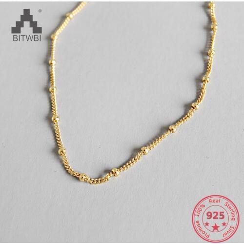 Hot Sale S925 Sterling Silver Personality Exquisite Round Beads Clavicle Chain Fashion Jewelry for Womem