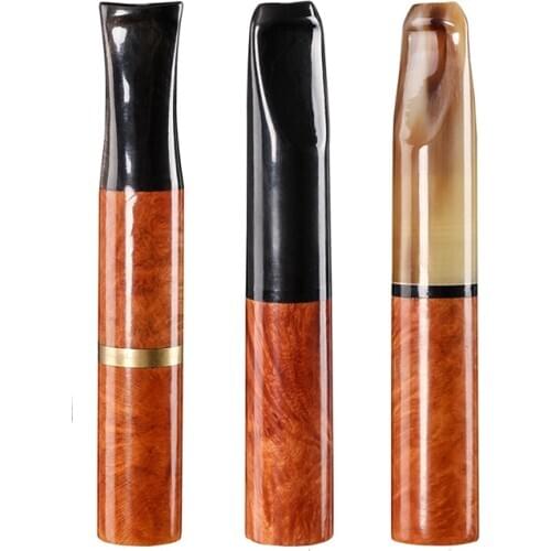 Natural Briar Wood Pipes Smoke Washable Cigarette Holder Smoking Pipe Accessories Cigarette Holder