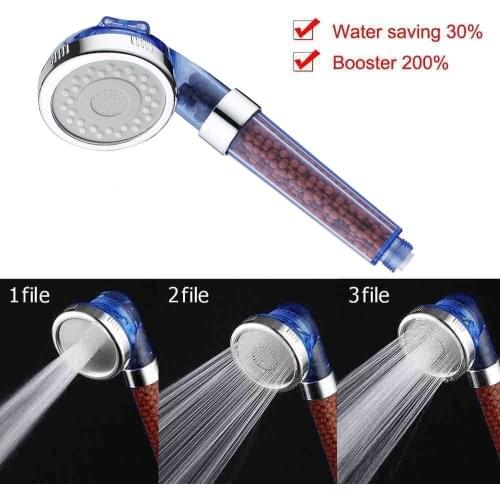 Shower Head High Pressure 3 Mode Adjustable Ionic Filtration Shower Head Water Saving One Button To Stop Shower Heads 20APR7