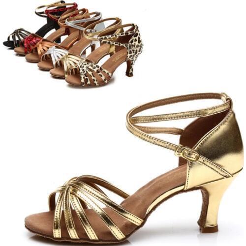 2017 New Spring Summer Women Girl Satin Ballroom Salsa Latin Dance Shoes 5cm 7cm Heel Height Shoes Soft Bottom Shoes