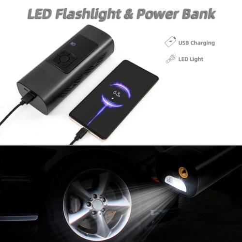 150PSI Rechargeable Air Pump 6000mA Tire Inflator Cordless Portable Compressor Digital Car Tyre Pump for Bicycle Tires Balls