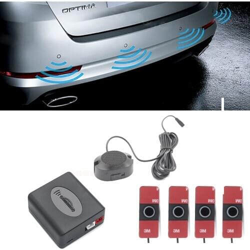 New Bip Bip Flat Sensors Adjustable Depth 16.5mm Car Parking Sensor Assistance Backup Radar Buzzer System For Rear Front Bumper