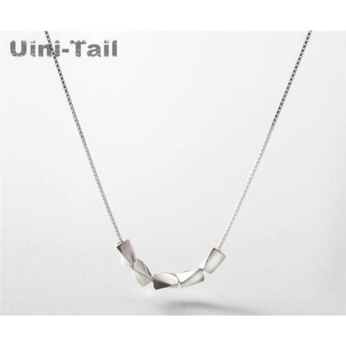 Uini-Tail hot new925 sterling silver Korean art simple 5 rice necklace fashion dynamic trend of high quality girlfriend favorit