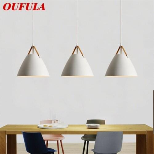 OUFULA Nordic Simple Pendant Light Contemporary LED Lamps Fixtures For Home Decorative Dining Room