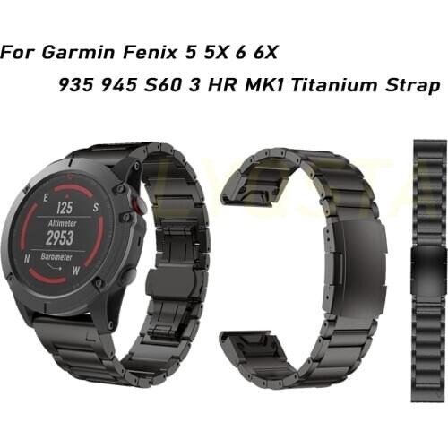 New For Garmin Fenix 5 5X 3 3HR 6X 6 Pro S60 MK1 Watch Quick Release 26 22MM Titanium Alloy Easyfit Wristband Strap Accessories