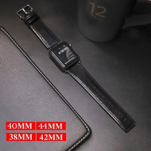 Genuine leather loop strap for apple watch band 5 4 42mm 44mm apple watch 4 5 38mm 40mm iwatch 3/2/1 correa replacement bracelet
